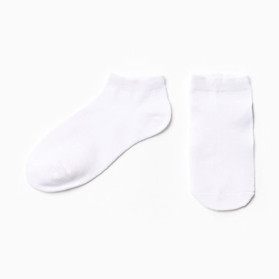 Носки детские укороченные, цвет белый, размер 14-16