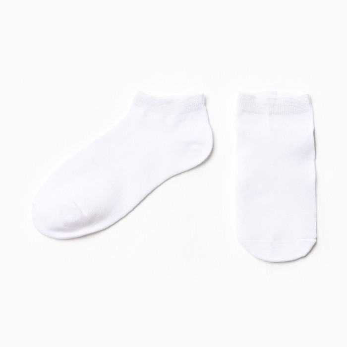 Носки детские укороченные, цвет белый, размер 14-16 - Фото 1