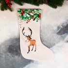 Носок для подарков «Олень в лесу» 26×40 см, белый - Фото 2