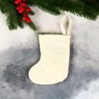 Носок для подарков "Снеговик в бантике, цветочный орнамент" 11х16 см, золото - фото 7516579
