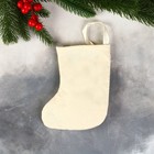 Носок для подарков "Дед Мороз, цветочный орнамент" 11х16 см, золото - фото 7516582