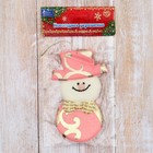 Подвеска мягкая на ёлку «Снеговик» 5×10 см, розовая - Фото 2