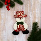 Мягкая подвеска "Снеговик в костюмчике с геометрическим узором" 8х13 см, красный - фото 320214857