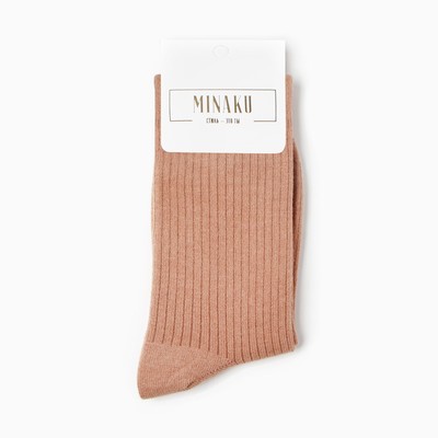 Носки женские длинные MINAKU, бежевые, размер 36-39