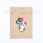 Мешок подарочный новогодний с термонаклейкой «Пингвин», 13×18 см - Фото 3