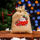 Мешок подарочный новогодний с термонаклейкой, 10×14 см - Фото 2