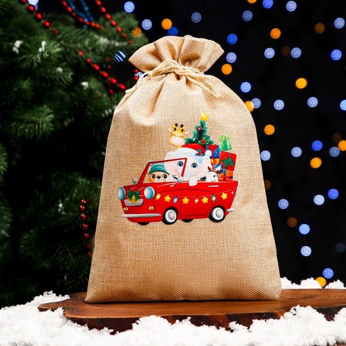 Мешок подарочный с термонаклейкой, 20 х 30 см - Фото 1