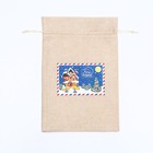 Мешок подарочный новогодний с термонаклейкой, 10×14 см - Фото 2