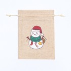 Мешок подарочный новогодний с термонаклейкой, 13×18 см - Фото 2