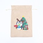 Мешок подарочный с термонаклейкой "Пингвин", 20 х 30 см - Фото 2