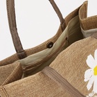 Сумка - шоппер, на магните, 34×17×30 см, с принтом, бежевая - Фото 4