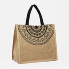 Сумка шопер на пуговице, 34×17×30 см, бежевая/чёрная - Фото 2