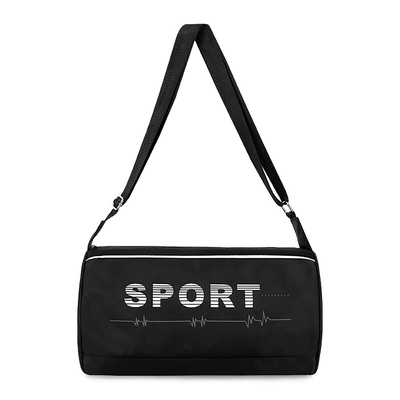 Сумка спортивная на молнии, боковой карман с сеткой, регулируемый ремень, маленький размер, чёрная