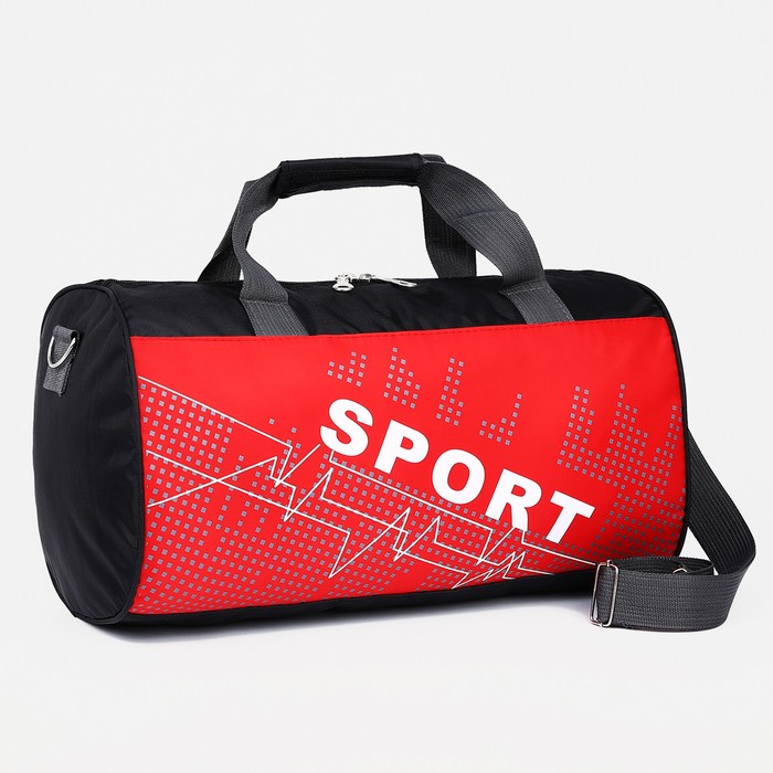 Сумка спорт Sport, 40*20*23, отд на молнии, дл ремень, черный/красный