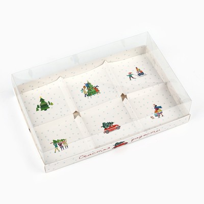 Коробка для для муссовых пирожных «Счастья и радости», 27 х 17.8 х 6.5 см, Новый год