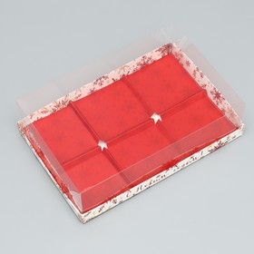 Коробка для для мусовых пирожных «С Новым годом!», снежинки, 27 х 17.8 х 6.5 см