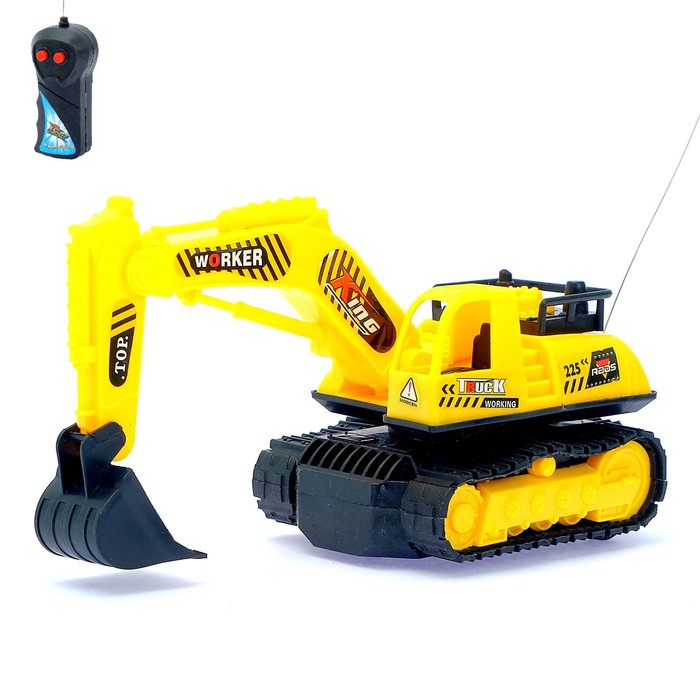 Экскаватор радиоуправляемый «Строитель», работает от батареек, уценка - Фото 1