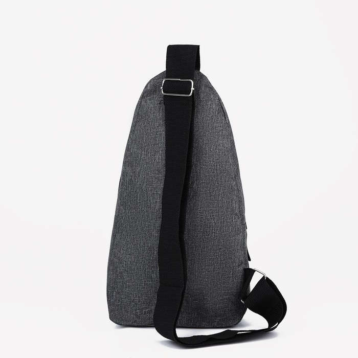Рюкзак-слинг 16*5,5*30 см, 1 отд на молнии, 1 н/карман, серый
