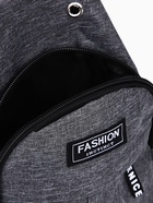 Сумка-слинг мужская из текстиля, отверстие для наушников, цвет серый - фото 36769962