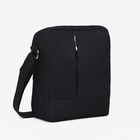 Сумка мужская через плечо на молнии, 2 наружных кармана, чёрная - Фото 5