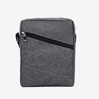 Сумка мужская через плечо, на молнии, с наружными карманами, 18×7×21 см, серая - Фото 2