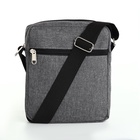 Сумка мужская через плечо, на молнии, с наружными карманами, 18×7×21 см, серая - Фото 3