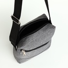 Сумка мужская через плечо, на молнии, с наружными карманами, 18×7×21 см, серая - Фото 6