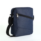 Сумка мужская через плечо, на молнии, с наружными карманами, 18×7×21 см, синяя - Фото 2