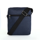 Сумка мужская через плечо, на молнии, с наружными карманами, 18×7×21 см, синяя - Фото 4