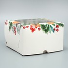 Коробка для капкейков складная с двусторонним нанесением «Венок», 16 х 16 х 10 см, Новый год - Фото 2