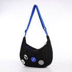 Сумка молодёжная на молнии, цвет чёрный - Фото 1