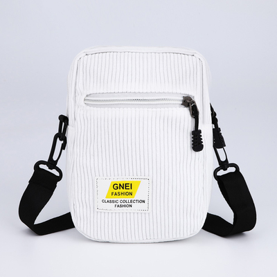 Сумка молодёжная на молнии, с наружным карманом, 17×6×14 см, белая