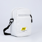 Сумка молодёжная на молнии, с наружным карманом, 17×6×14 см, белая - Фото 3