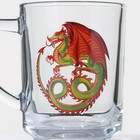 Кружка «Красный дракон», стеклянная, 200 мл - Фото 2