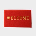 Коврик придверный Доляна Welcome с окантовкой, 38×58 см, цвет красный - фото 7516596