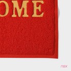 Коврик придверный Доляна Welcome с окантовкой, 38×58 см, цвет красный - фото 7516597