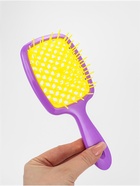 Расчёска массажная, широкая, вентилируемая, 8.5×20.5±1 см, сиреневая, жёлтая - Фото 4