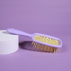Расчёска массажная, широкая, вентилируемая, 8.5×20.5 см, PVC коробка, цвет сиреневый/жёлтый - Фото 8