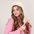 Расчёска массажная, широкая, вентилируемая, 8.5×20.5 см, PVC коробка, цвет сиреневый/жёлтый - Фото 10