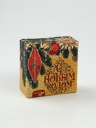 Подарочный набор новогодний «С новым годом»: чай чёрный (50 г), крем-мед (5 шт.×30 г) - Фото 5