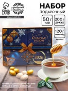 Подарочный набор новогодний «Счастье рядом»: чай чёрный, арахис в шоколаде, ананас в шоколаде, крем-мёд - Фото 1