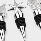 Набор пробок для бутылок Доляна «Новогодний», 3 шт., серебристый - Фото 4