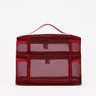 Косметичка, 2 отдела на молниях, цвет бордовый - Фото 2