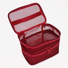 Косметичка, 2 отдела на молниях, цвет бордовый - Фото 3