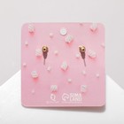 Серьги пластик «Мишки» с сердечками, цвет розовый в золоте - Фото 3