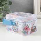 Шкатулка металл с ручкой "Семья крольчат - Счастливой Пасхи" 10,5х7,8х6,4 см - Фото 3