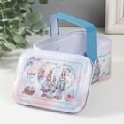 Шкатулка металл с ручкой "Семья крольчат - Счастливой Пасхи" 10,5х7,8х6,4 см - Фото 4