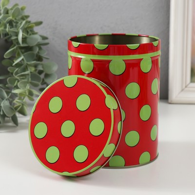 Набор шкатулок для хранения мелочей, украшений «Цилиндр. Горошек», 3 шт., металл