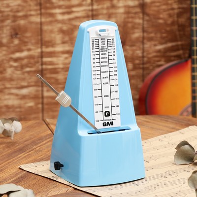 Метроном механический Gleam, синий, 40-408 ударов в минуту, 21×10×12 см