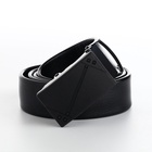 Ремень мужской, ширина 3.5 см, пряжка автомат, чёрный - Фото 2